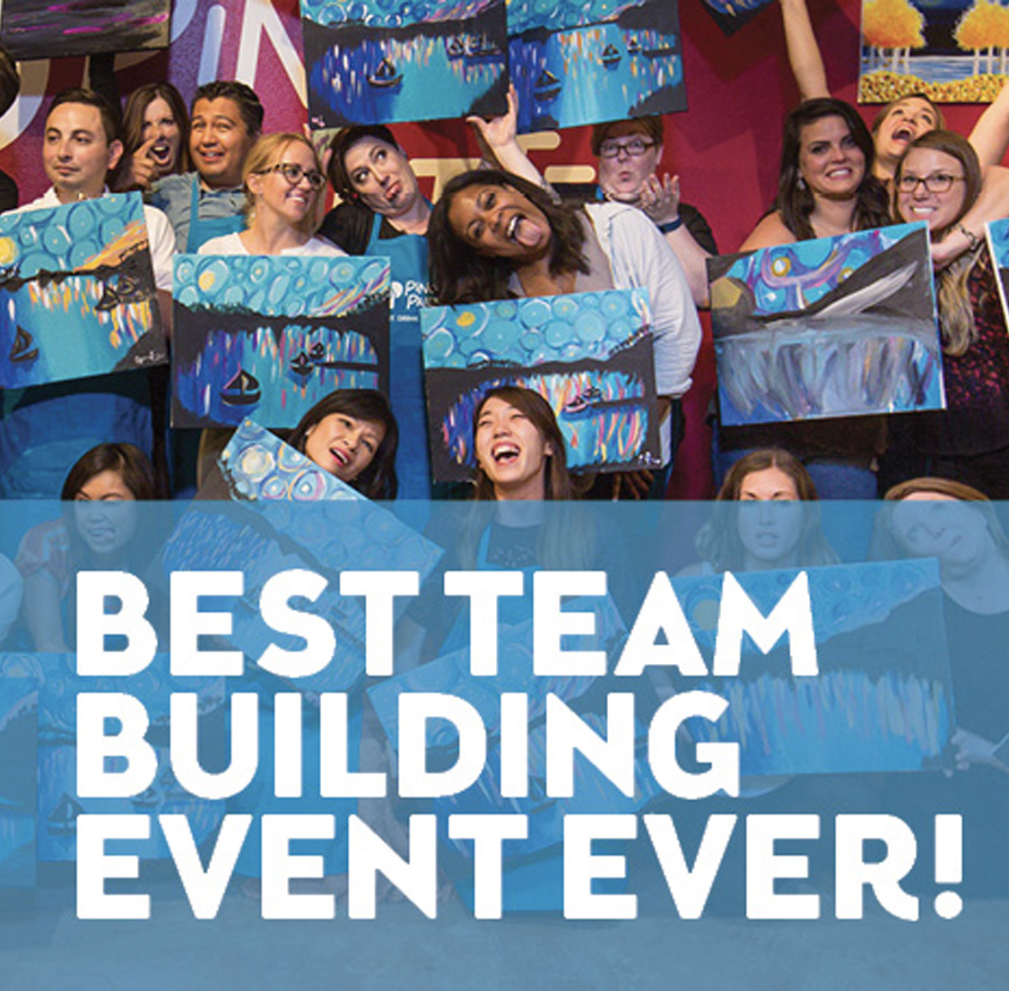 SET WORK ASIDE FOR A MINUTE. LET'S CELEBRATE AND HAVE SOME FUN! BOOK A TEAM BUILDING EVENT WITH US.
